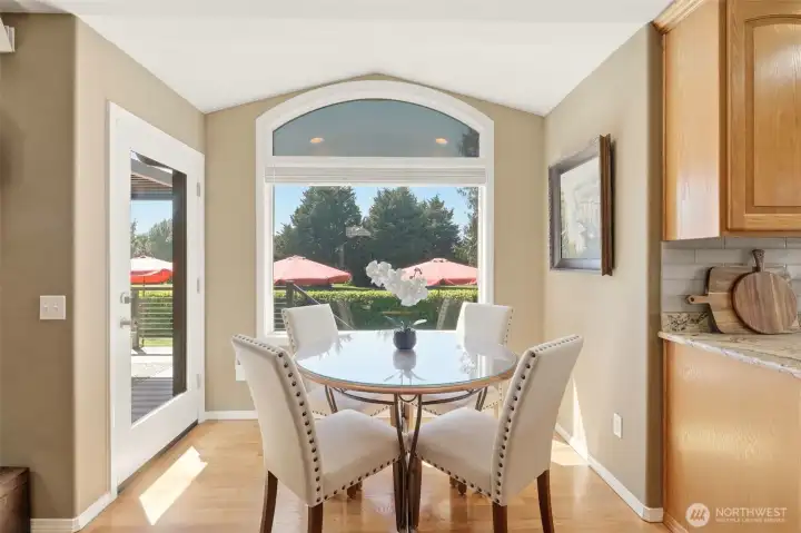 Dinning Nook with views overlooking your private outside space
