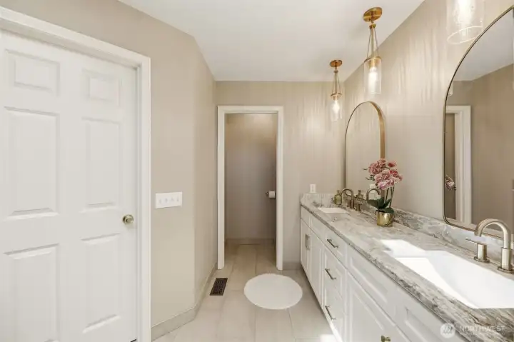 Beautiful updates to the primary bathroom completed in 2025