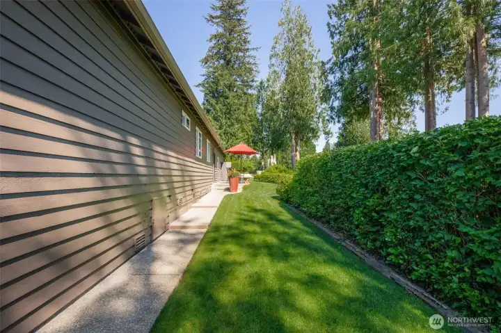 Sidewalk from back patio for added seating area that overlooks hole #1 of Gleneagle golf course