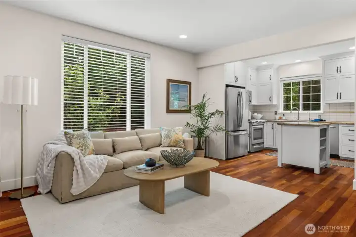 Sitting room open to the kitchen