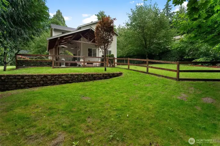 side yard leading down to the year round stream