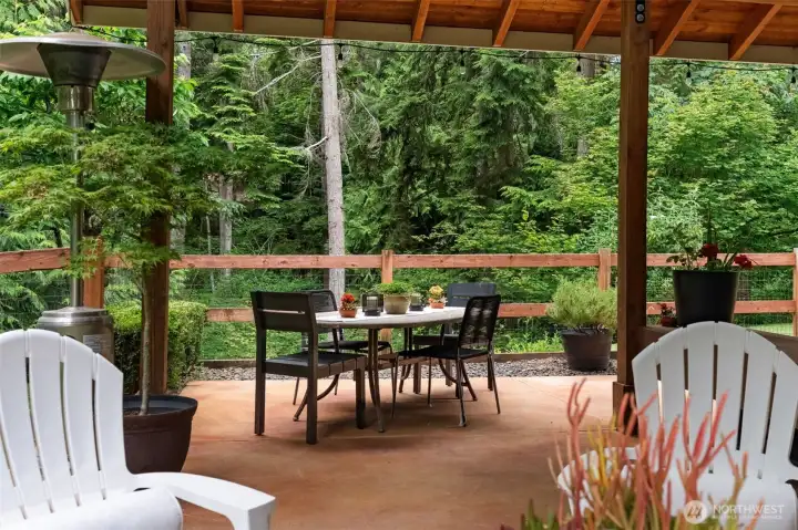 Plenty of covered space for year round enjoyment