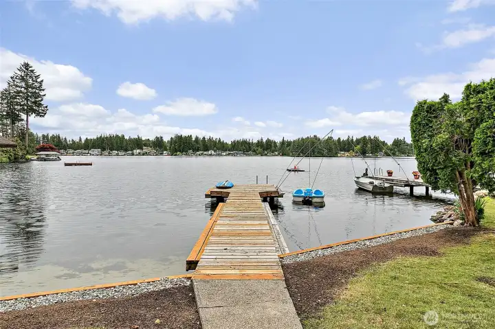 Private dock with direct Lake Sawyer access and wide open water views.