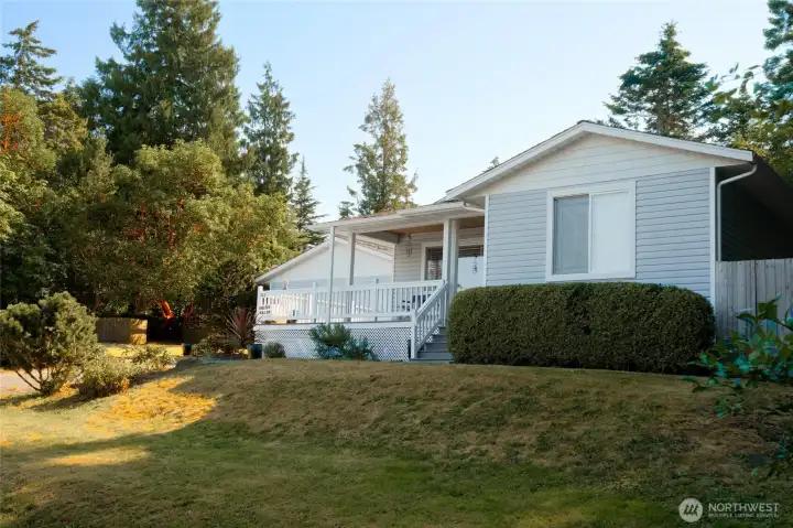 A private setting on a corner lot.