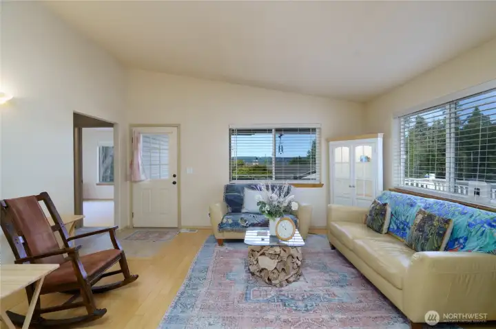 The great room with abundant natural light.
