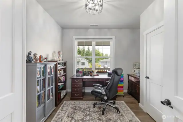 Den/Office with French doors and storage closet. 4th bedroom?