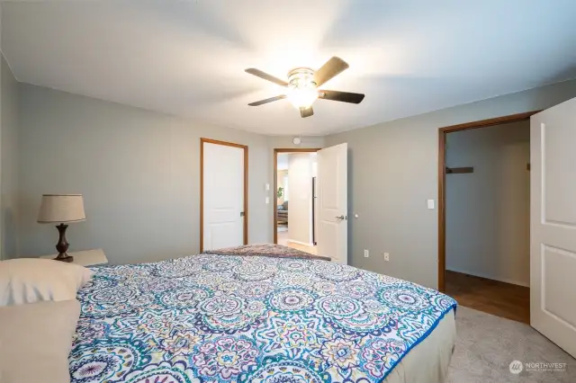 Spacious walk-in closet.