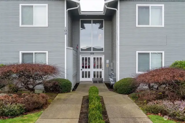 Entryway into secured complex.