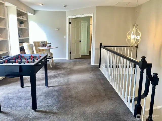 Open loft upstairs is a fun game area