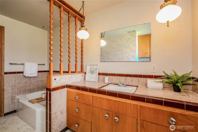 And a large vanity...