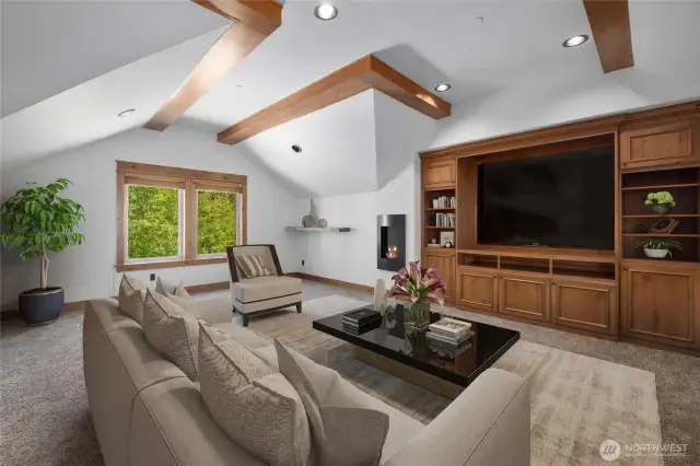 Flexible Living with Fireplace Charm—Home Office, Theater Room, Bunkroom, Playroom, or Lounge.