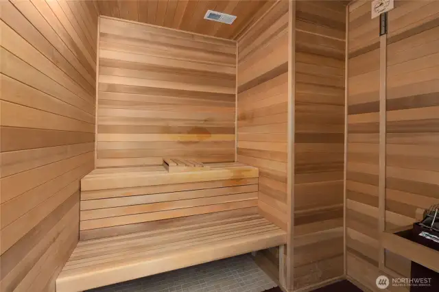 2-3 person built in sauna to wind down every evening, for one of the most beneficial wellness treatments or as a place and space of mindfulness or breathing practice.