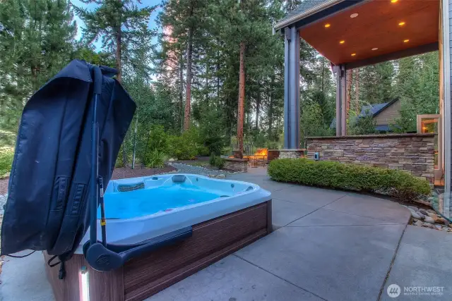 Sunken hot tub with new cover is perfect way to wind down every evening