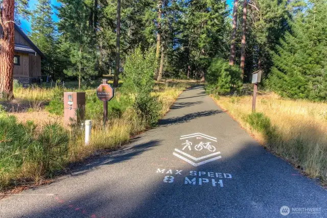Steps away from the end of the driveway is entrance to one of the bike paths. Within minutes you can be standing at the Suncadia Lodge and future village.