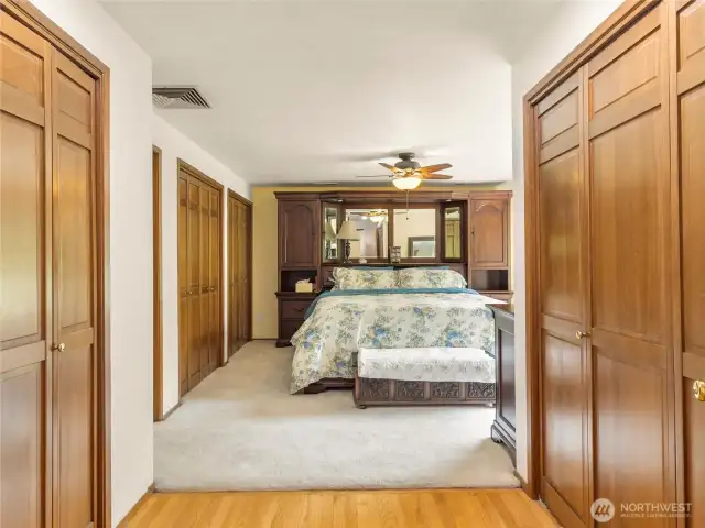Primary bedroom with plenty of closet space!
