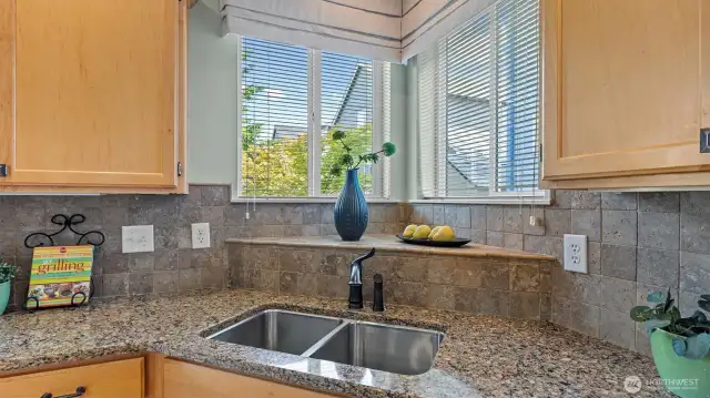 Double sinks w/ garage disposal