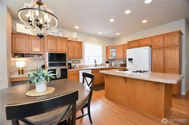 Chef's kitchen with breakfast nook.
