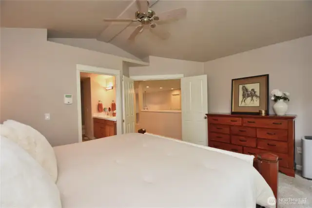 Primary bedroom with large walk in closet and ensuite.