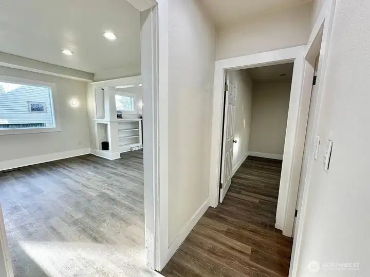 Hallway to Rooms and Laundry hookups