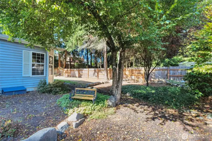Landscaped and fully fenced backyard