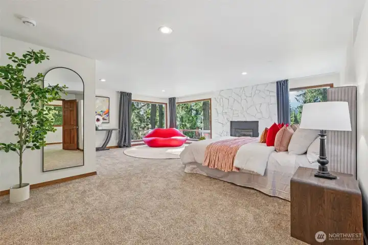 Spacious primary bedroom