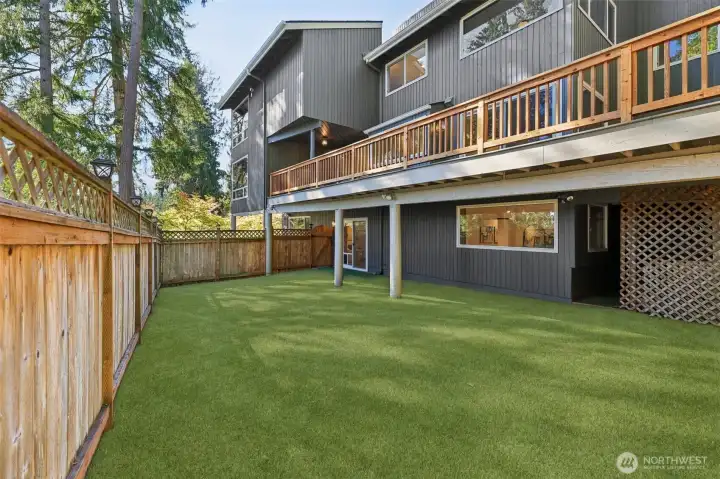 Fully fenced turfed back yard
