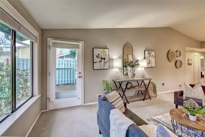 Access from the living room to the back patio.