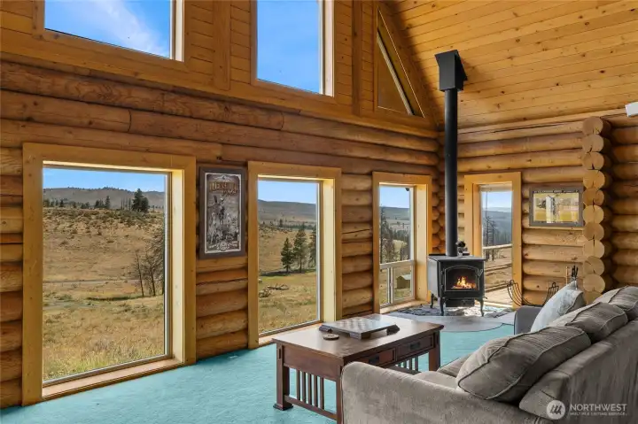 Views of rolling hills out of nearly every window