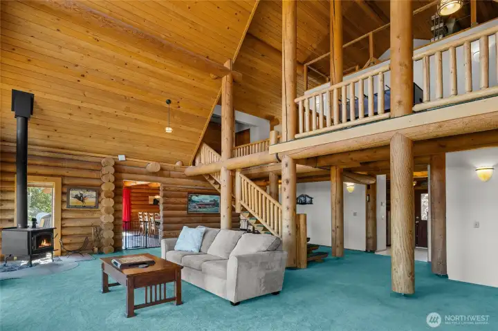 Soaring 25 ft ceilings