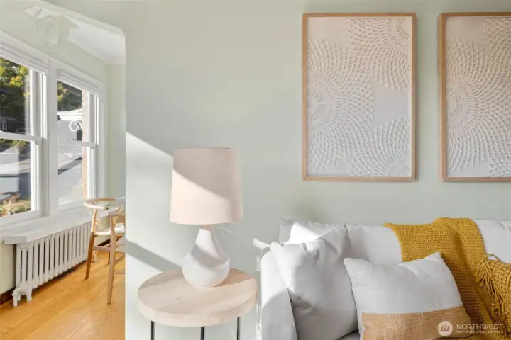 West facing windows let the light in.