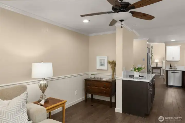 Office area for working from home.