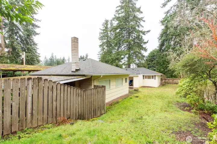 Back of lot looking toward ADU and Main home
