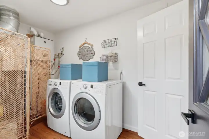 Enjoy the comfort of a new gas furnace and the efficiency of a newer tankless water heater.