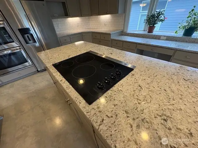 Drop in electric cook top with downdraft
