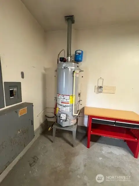 Hot water heater in garage