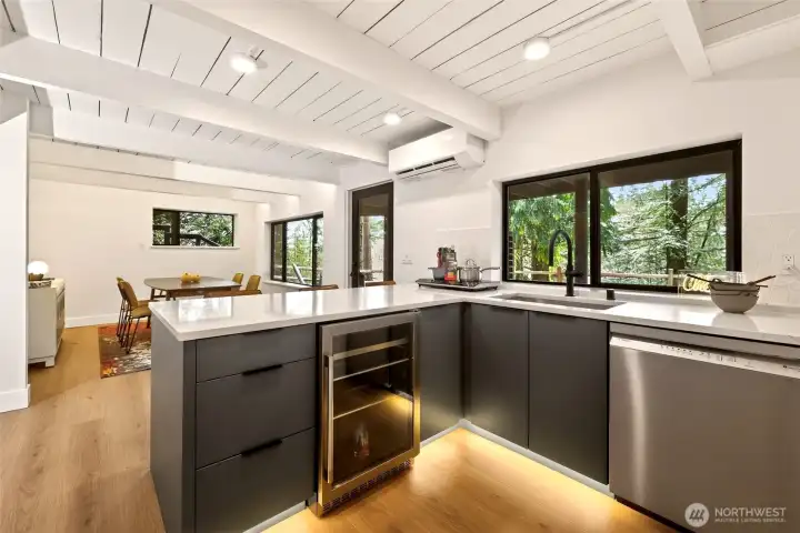 2nd Kitchen Space with a beverage fridge and a full-size dishwasher. 2nd Kitchen Space with a beverage fridge and a full-size dishwasher.