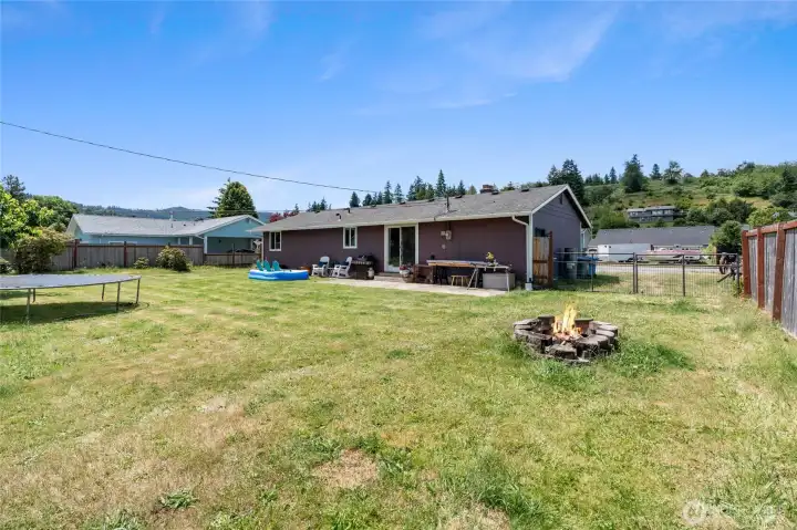 Spacious fenced back yard