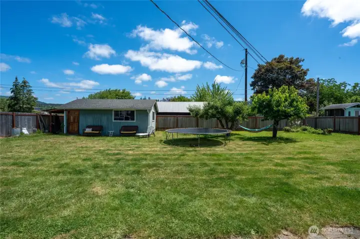 Fenced back yard