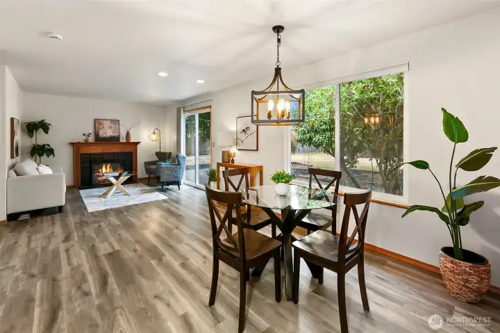 Great room design family and dining room