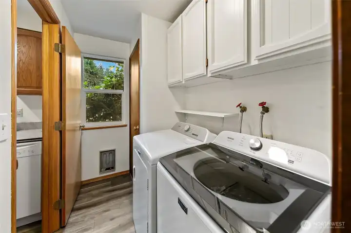 Laundry with cabinet storage