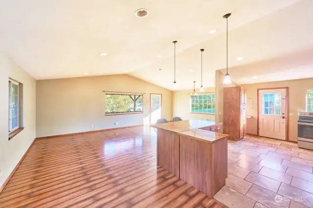 Kitchen and living room