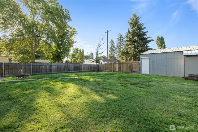 Fully fenced yard