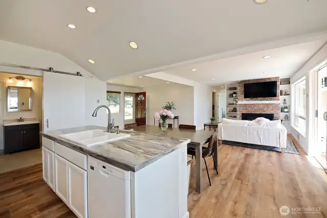Looking back at the foyer and living room. Let's go down the hallway and check out the 3 bedrooms....