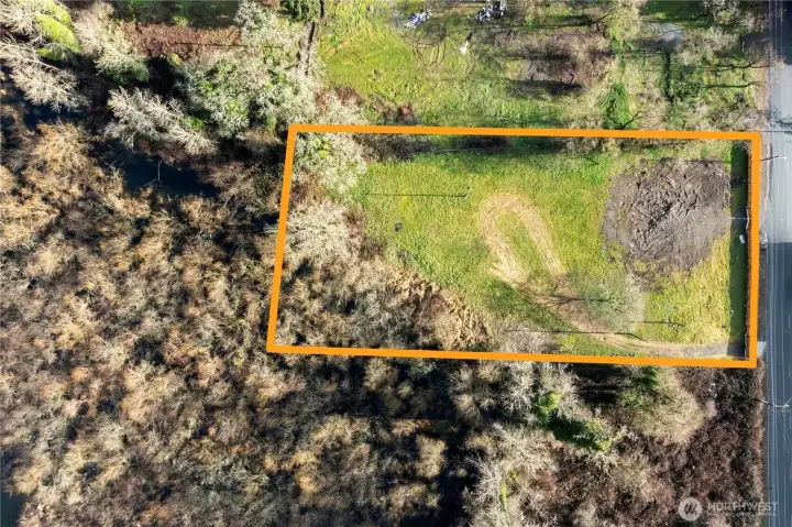 Approximate lot lines to build your 13 townhomes on.  Property has nice buffer around it with possible Mount Rainier Views to east and sound views to west from each unit