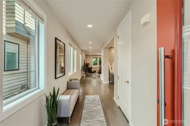 Inviting enty with Control 4 smart system at door