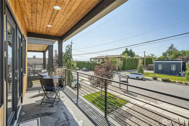View deck off Primary suite expands width of home.
