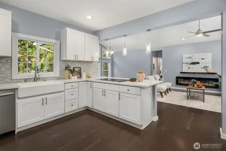 Kitchen, and Great Room Area