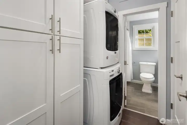 Hallway Laundry and Full Bath