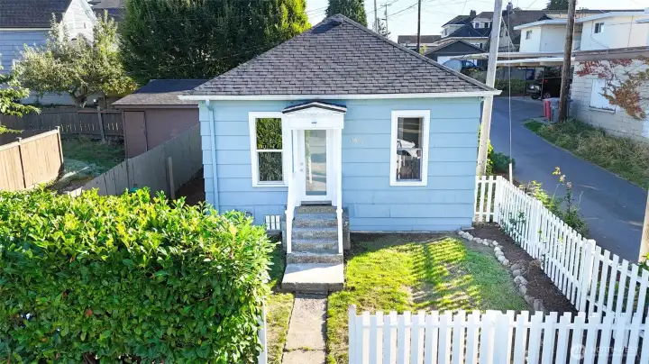 Front Drone View of newer roof