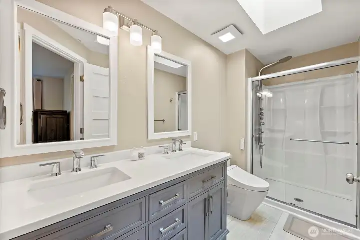 Updated Primary bathroom with bidets.